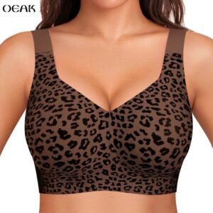 OEAK Women Jelly Bras Wirefree Full Coverage No Underwire Everyday Bras Comfortable Wireless Padded Tshirt Bra